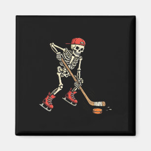 Skeleton Ice Hockey Halloween Costume Spooky Sport Magnet