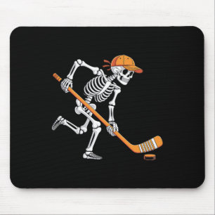 Skeleton Ice Hockey Halloween Funny Costume Men Bo Mouse Pad