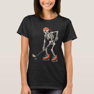 Skeleton Ice Hockey Men Boys Kids Halloween Costum T-Shirt