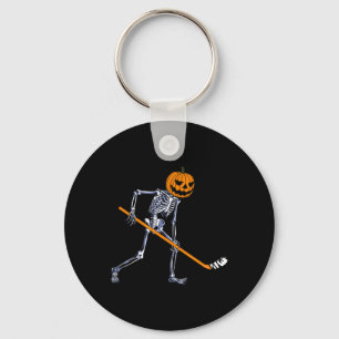 Skeleton Ice Hockey Pumpkin Halloween Costume Men  Key Ring