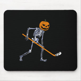 Skeleton Ice Hockey Pumpkin Halloween Costume Men  Mouse Pad