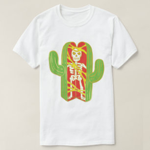 Skeleton in a Saguaro Cactus Design T-Shirt