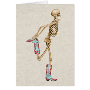 Skeleton in Colourful Cowboy Boots