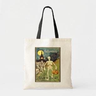 Skeleton in Graveyard Trick or Treat Bag