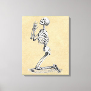 Skeleton in Prayer Canvas Print
