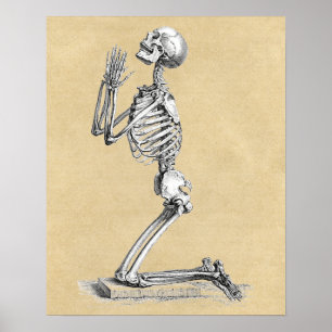 Skeleton in Prayer Poster