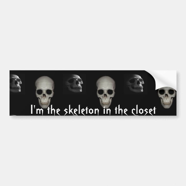 Skeleton in the Closet Personalised Bumper Sticker (Front)