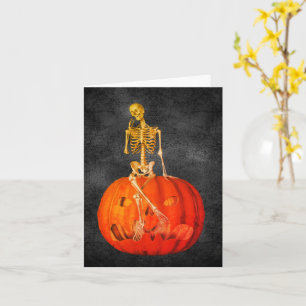 Skeleton Jack O Lantern Halloween Note Card