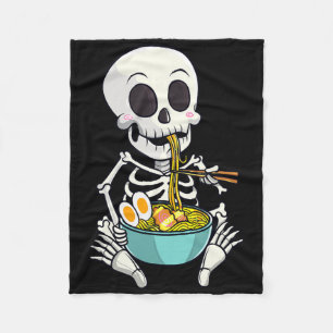 Skeleton Japanese Ramen Noodles Anime Halloween Co Fleece Blanket