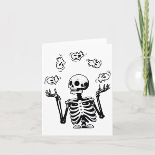 Skeleton Juggling Ghosts Funny Halloween Costume _ Card