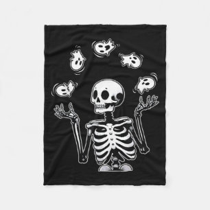 Skeleton Juggling Ghosts Funny Halloween Costume Fleece Blanket