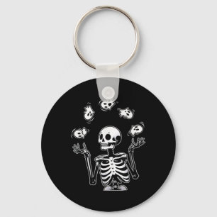 Skeleton Juggling Ghosts Funny Halloween Costume Key Ring