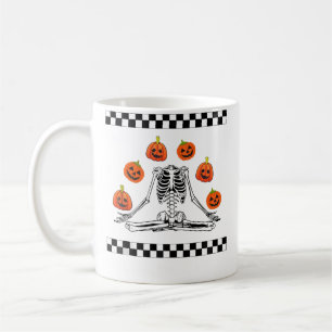 Skeleton Juggling Pumpkin Head Funny Skeleton Hall Coffee Mug