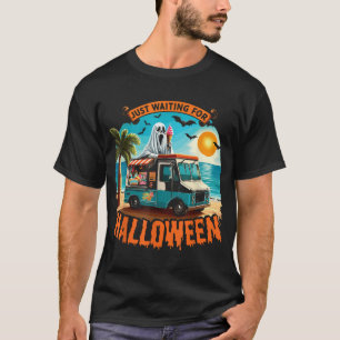 Skeleton Just Waiting For Halloween Halloween  T-Shirt