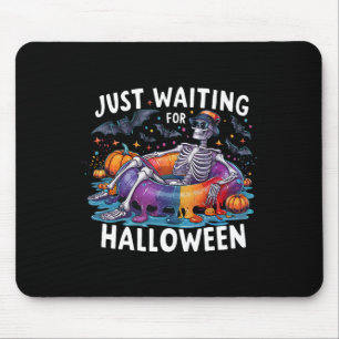 Skeleton Just Waiting For Halloween Spooky Season Mouse Pad