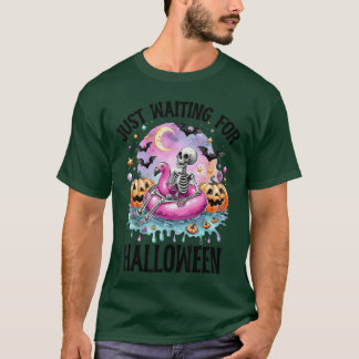 Skeleton Just Waiting For Halloween T-Shirt
