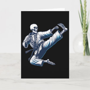 Skeleton Karate Kick Martial Arts Kickboxing Mma F Card