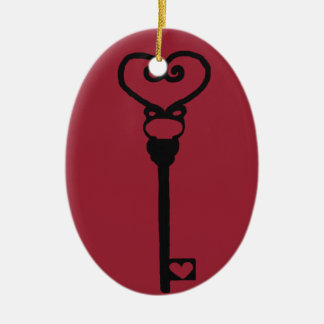 Skeleton Key Bauble Ceramic Ornament