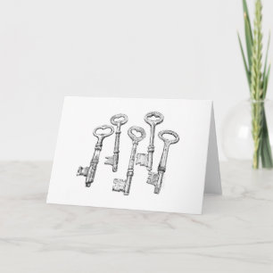 Skeleton Key Greeting Card (Blank Inside)
