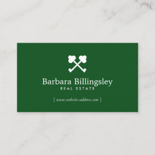 Skeleton Key Logo Real Estate, Broker Dark Green Business Card
