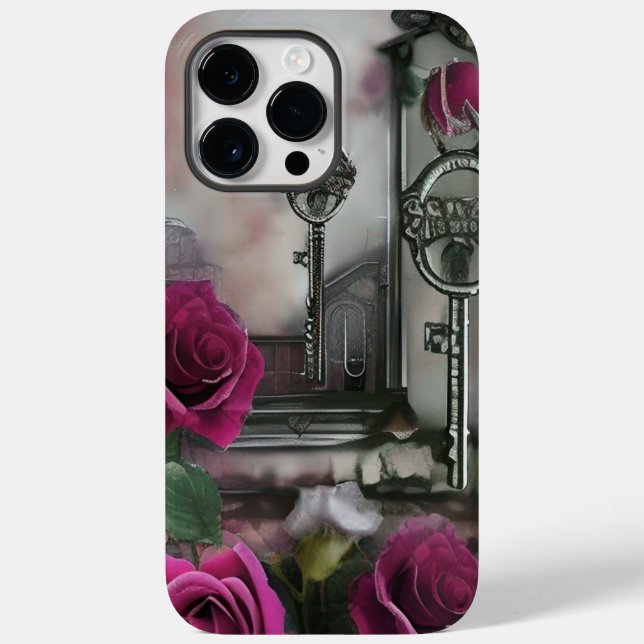 Skeleton Key Roses Fantasy Artwork Art Case-Mate iPhone Case (Back)