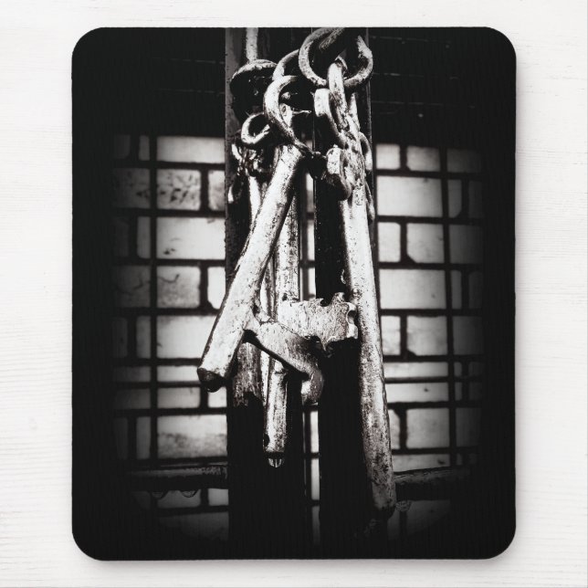Skeleton Keys and Brick Wall Mouse Pad (Front)
