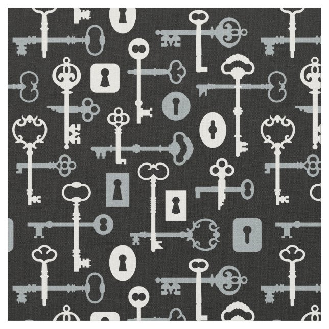 Skeleton Keys and Locks Fabric (Close Up)