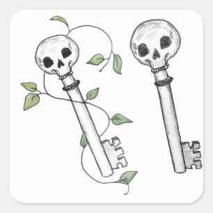 Skeleton Keys Square Sticker