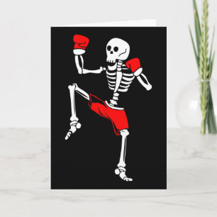 Skeleton Kickboxing Fighter Muay Thai Card