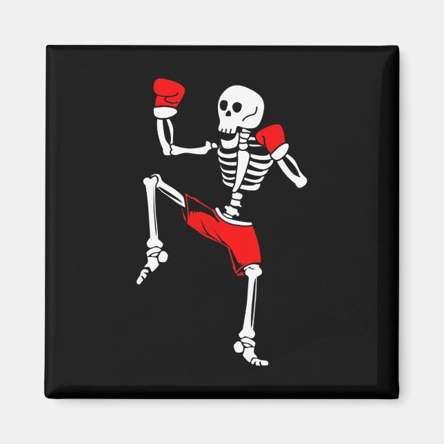 Skeleton Kickboxing Fighter Muay Thai  Magnet (Front)