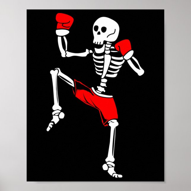 Skeleton Kickboxing Fighter Muay Thai  Poster (Front)