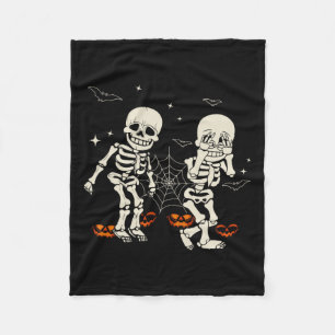 Skeleton Kids Griddy-dance Halloween Trick Or Trea Fleece Blanket