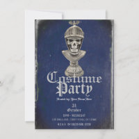 Skeleton Knight Blue Halloween Skull Costume Party