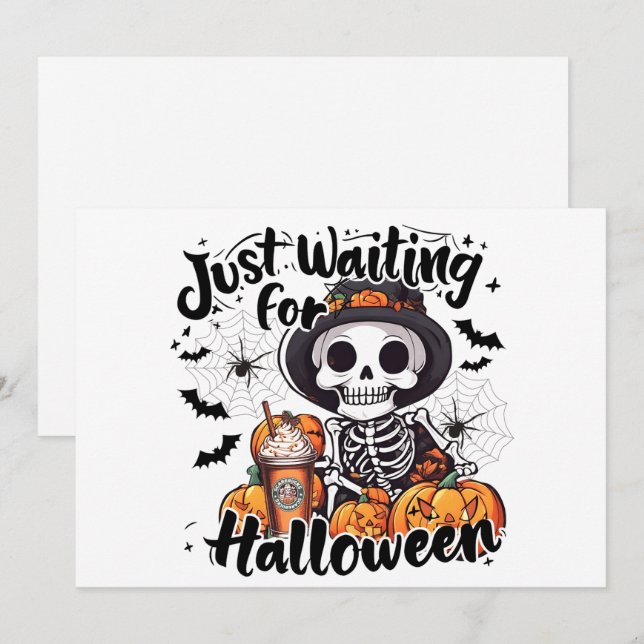 Skeleton Latte Countdown Holiday Card (Front/Back)