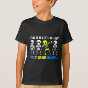 Skeleton Little Different Down Syndrome Awareness T-Shirt