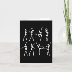 Skeleton Llerinas Llet Dance Cute Halloween Costum Card