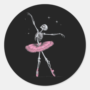Skeleton Llet Halloween Costume Funny Skull Classic Round Sticker