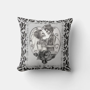 Skeleton Love Couple Marriage Dance Cushion