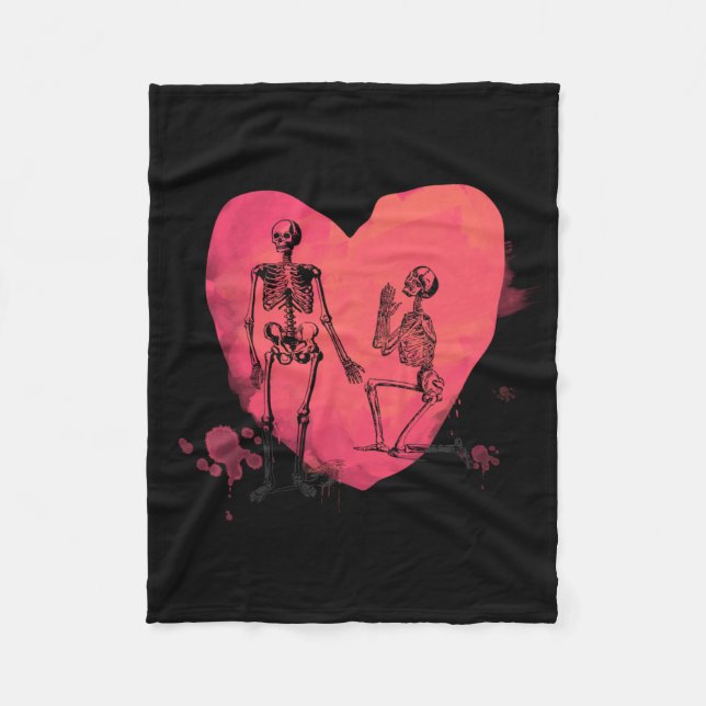 Skeleton Love Fleece Blanket (Front)