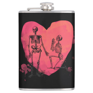 Skeleton Love Hip Flask