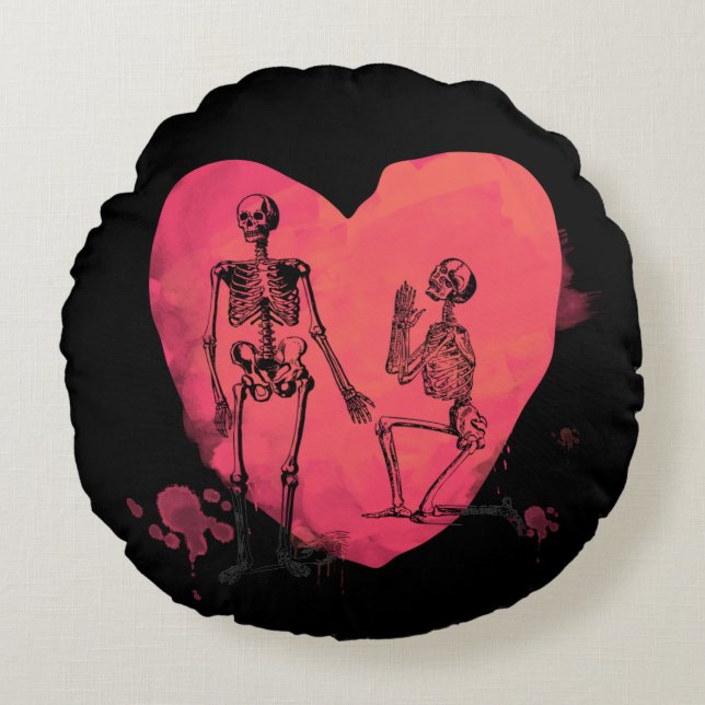 Skeleton Love Round Cushion (Front)