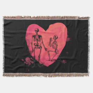 Skeleton Love Throw Blanket