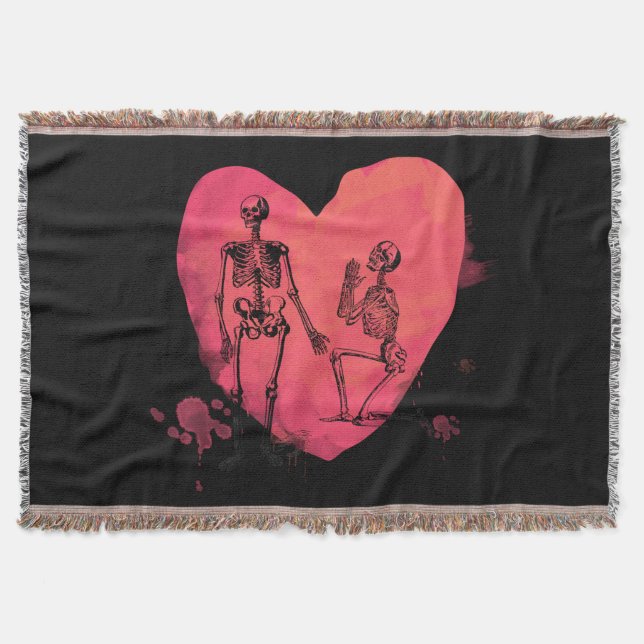Skeleton Love Throw Blanket (Front)
