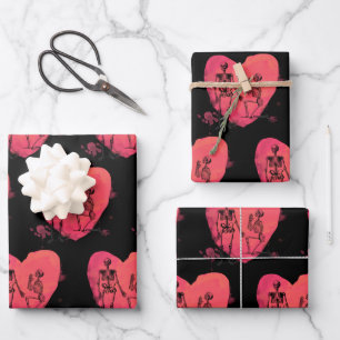 Skeleton Love Wrapping Paper Sheet