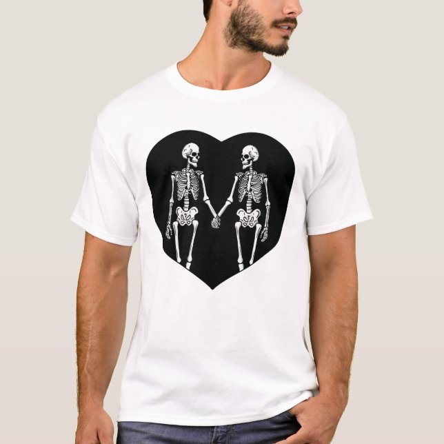 Skeleton Lovers Heart T-Shirt (Front)