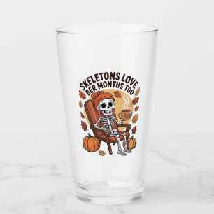 Skeleton Loves Ber Months Too Spooky Glass