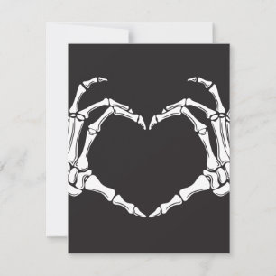 Skeleton Making a Heart Holiday Card
