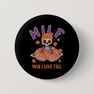 Skeleton Man I Love Fall Fun Skeleton Pumpkin Hall 6 Cm Round Badge