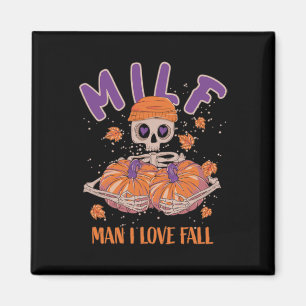 Skeleton Man I Love Fall Fun Skeleton Pumpkin Hall Magnet