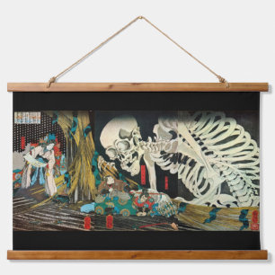 Skeleton manipulated by Witch, Kuniyoshi Hanging Tapestry
